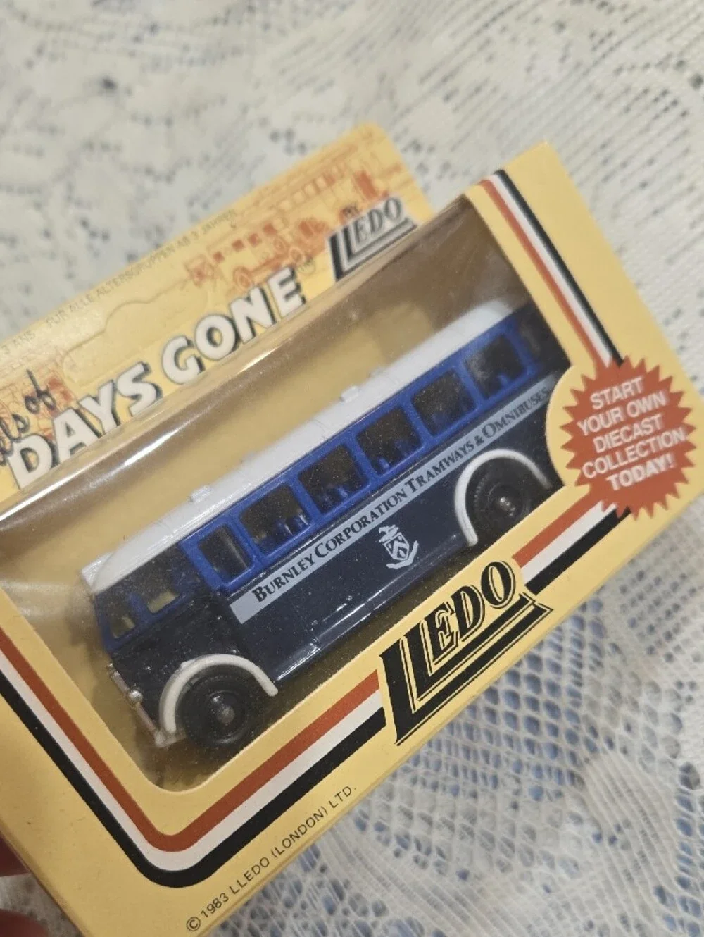 Blue Burnley Corporation Diecast Bus Toy